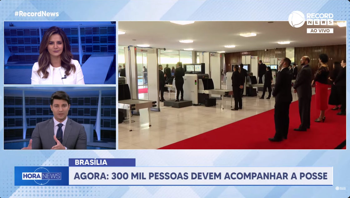 Com cobertura especial da Posse de Lula, Record News massacra RedeTV! no Ibope em São Paulo