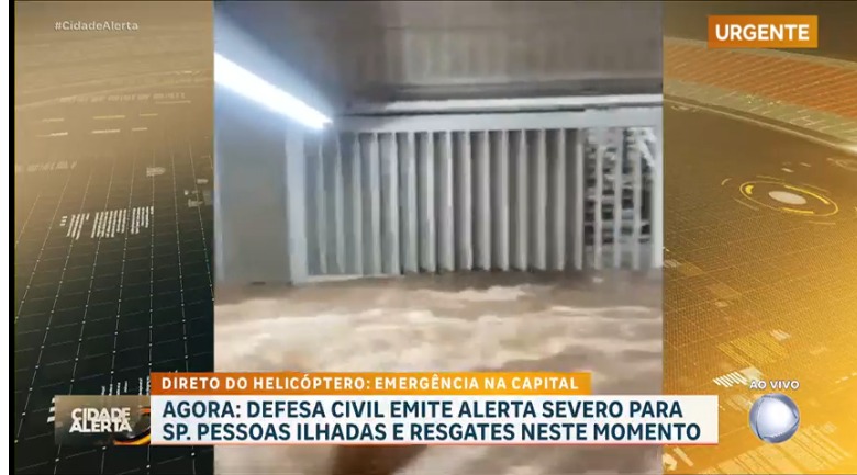 Com cobertura de temporais em São Paulo, “Cidade Alerta” registra melhor audiência do ano nesta sexta